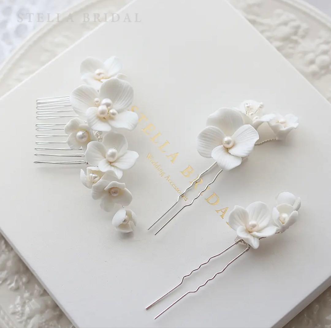 【美品】受注生産品 STELLA BRIDAL ウェディングヘッドドレスセット