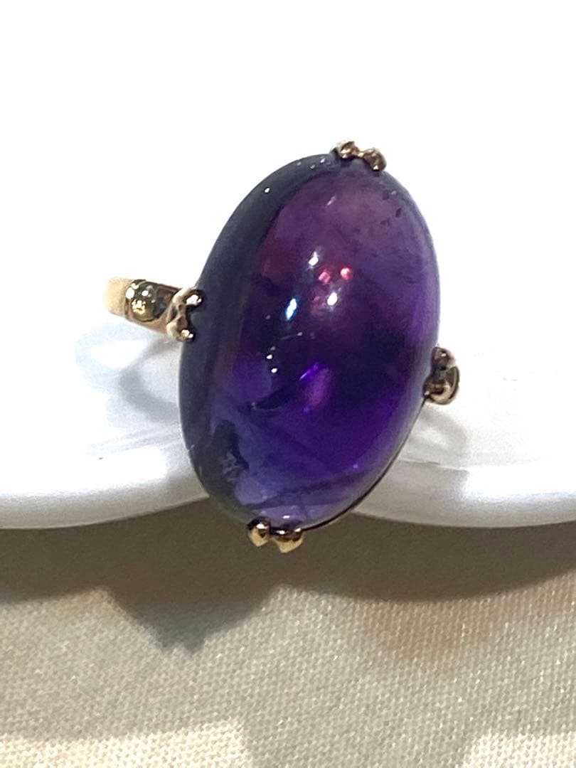 ニャン 昭和ジュエリー　18金　アメジストリング　11号