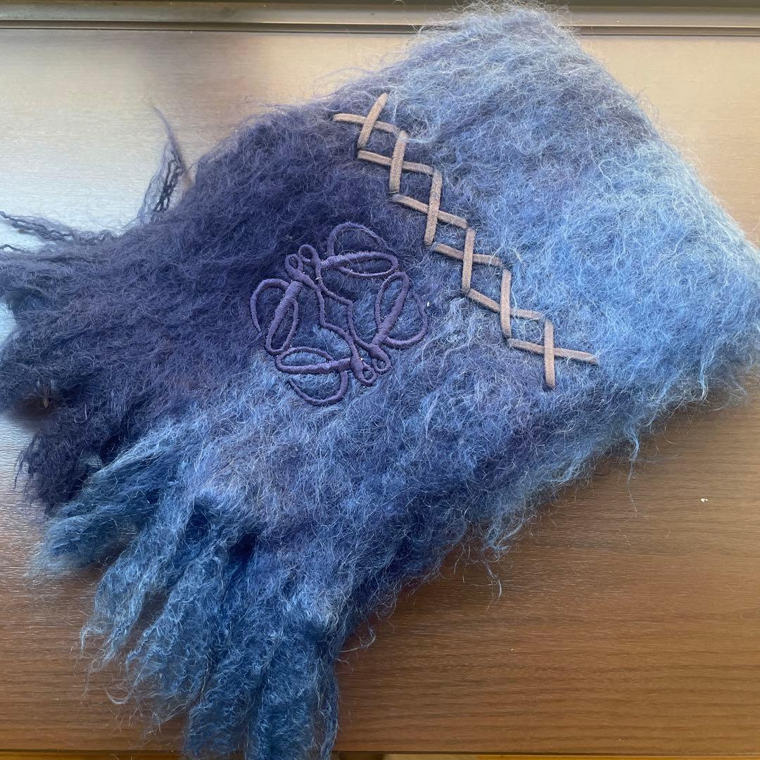 ロエベ マフラー 青 ブルーLOEWE ロエベ マフラー ターコイズブルー