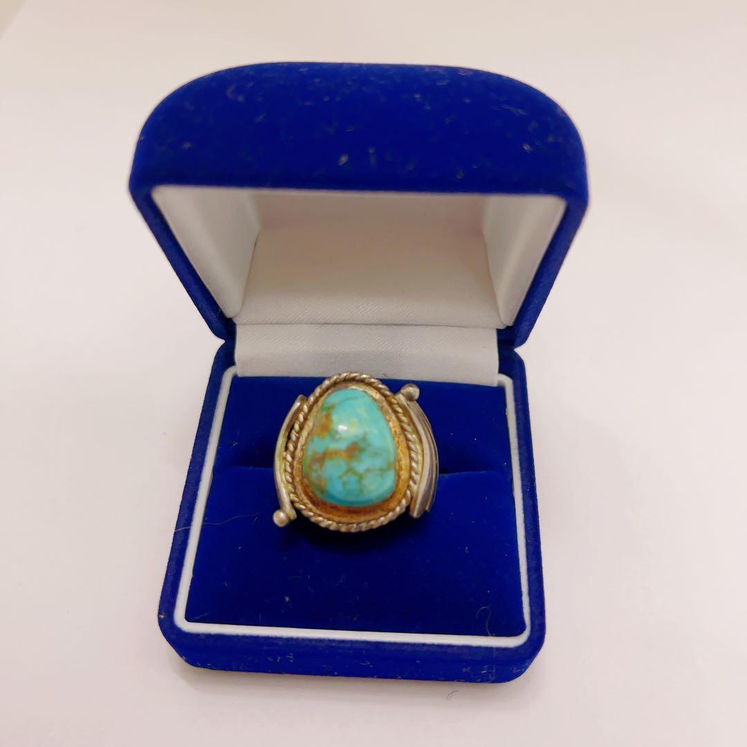 ビンテージ トルコ石 スターリングシルバー 指輪 13号 ビンテージ