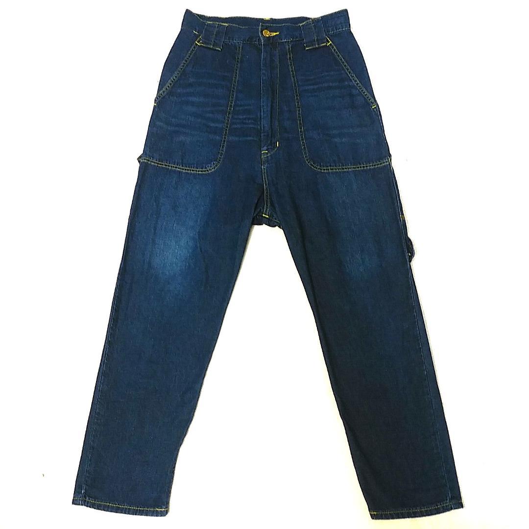 美品 リー Lee メルシーボークー コラボ　サルエルデニム サロペット W70