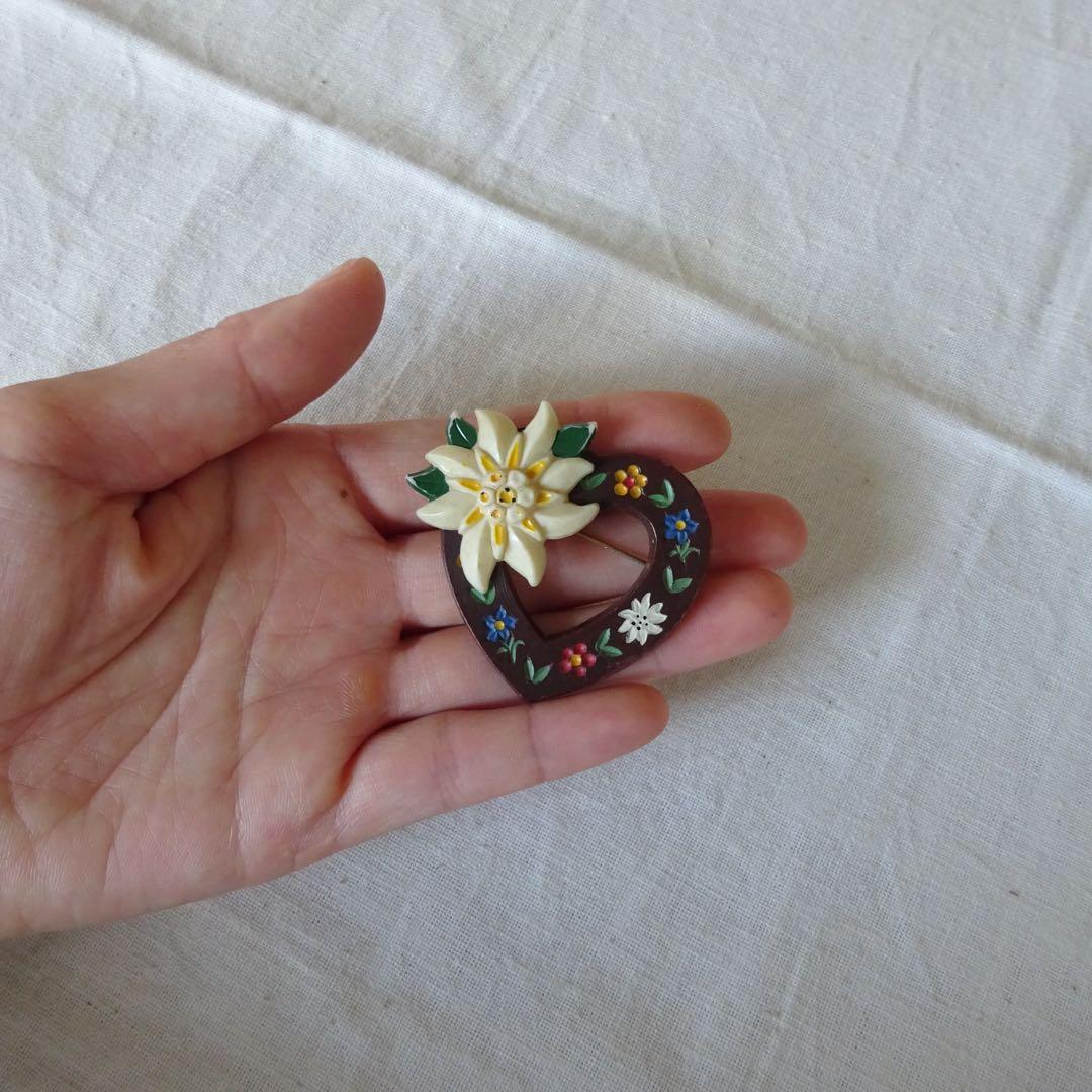 1950's ヴィンテージ ブローチ エーデルワイス ユーロ ブロカント