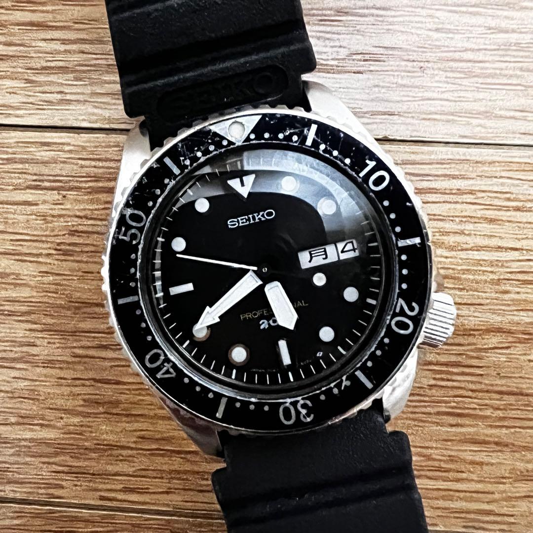 希少価値　初期1986年製 精工舎　稼働ビンテージダイバー 200mベルトセット