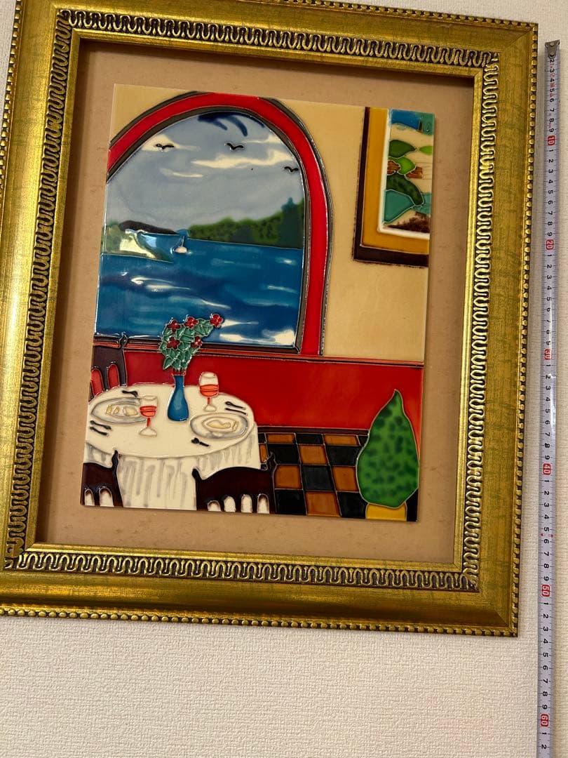 白猫と花の木 F3 キャンバス 油彩画 油絵 絵画