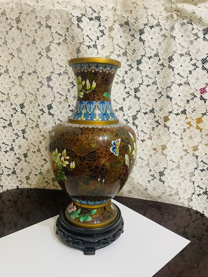 中国七宝焼　大きめの花瓶