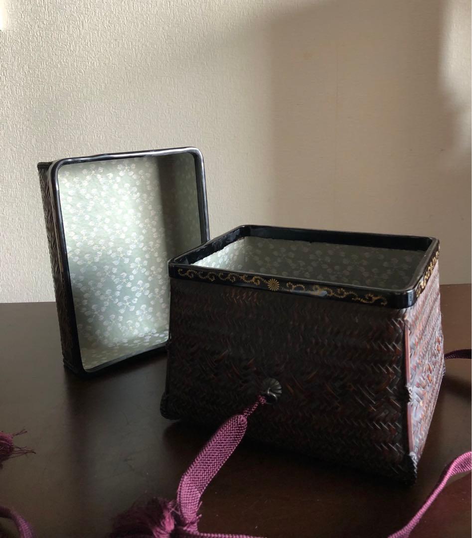 新着その他 - 茶道具 竹山造 御所籠 茶箱 茶籠 竹籠 点前 野点 N110365295