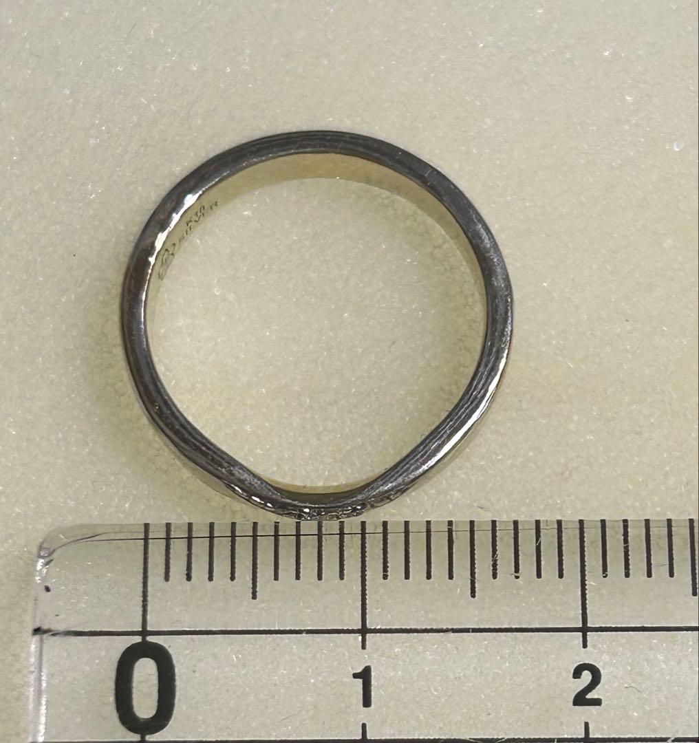 Mmm【杢目金屋】K18/SV結婚指輪 ダイヤモンドリング9号 レディース