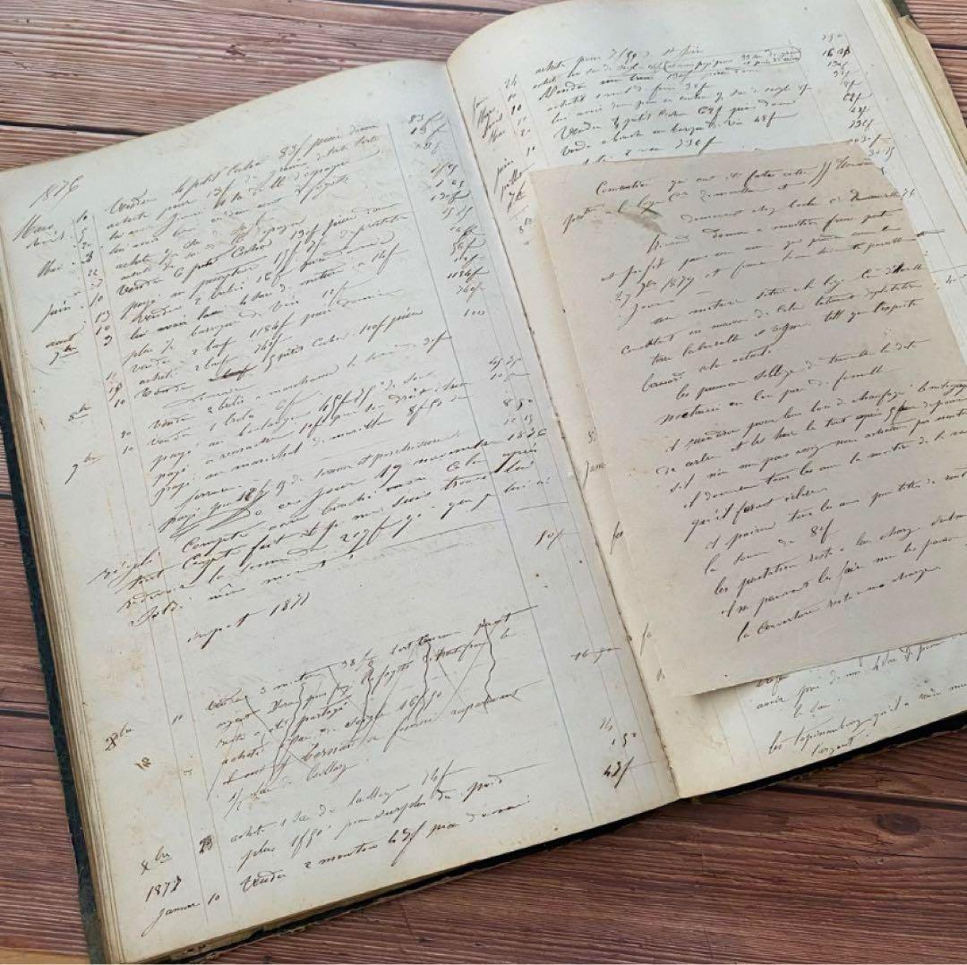 1800年代 フランス　大判帳簿１冊　c15