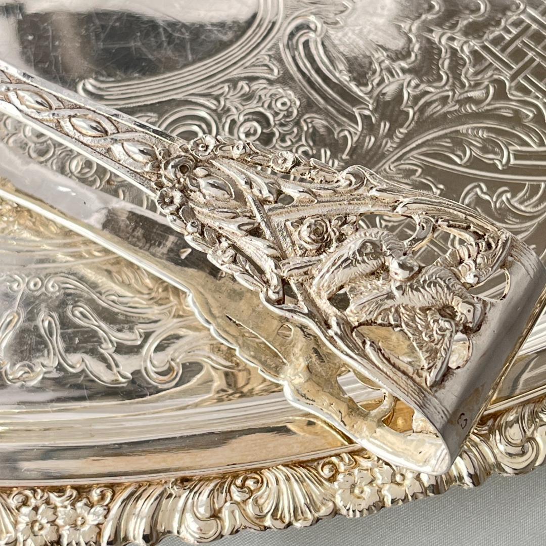 【ドイツ】 天使のペストリートング【純銀】鳥と花々 17.5cm 豪奢！