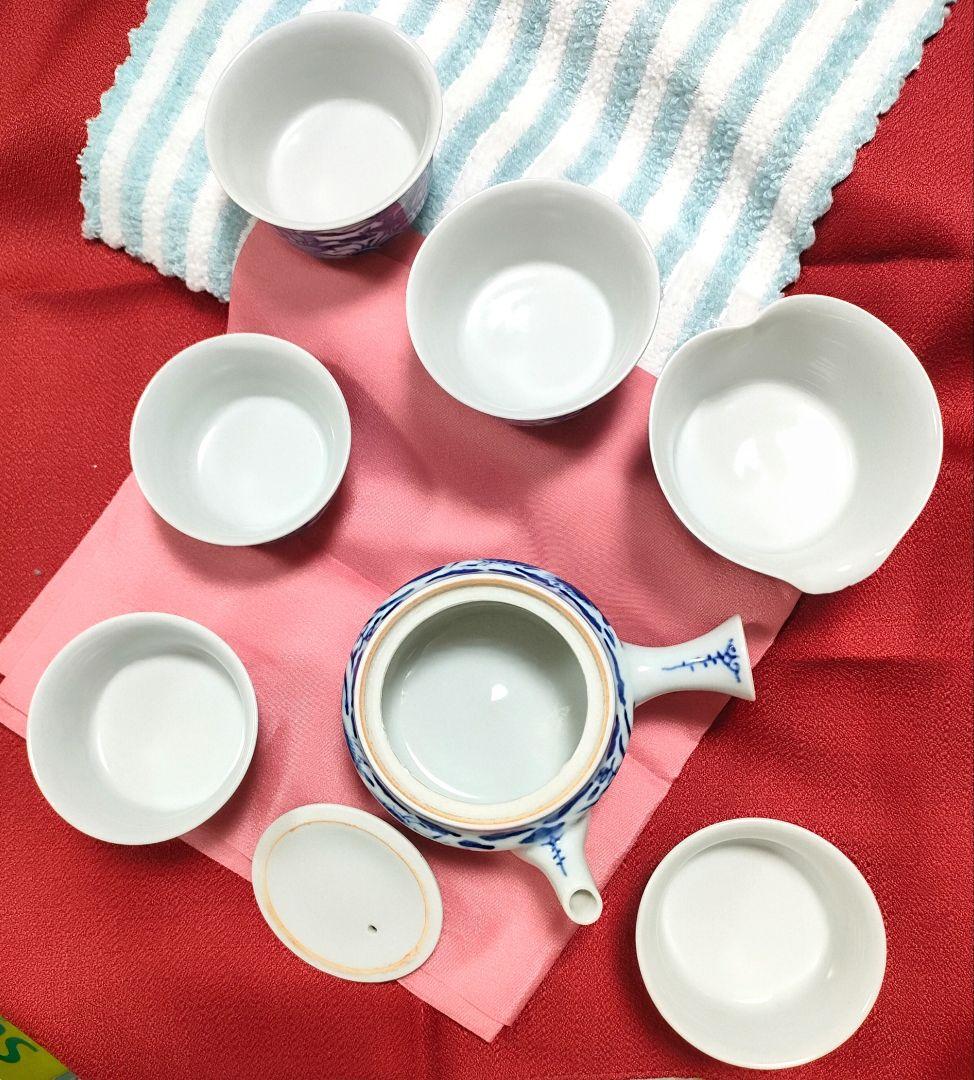 ○5388#0110 九谷焼アンティーク・レア茶道具茶器龍紋古染付セット0608