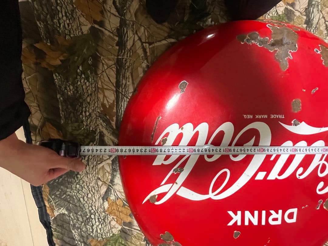 1950年代 コカ・コーラ ボタンサイン 大型 看板 丸 80cm 1950年代DRINK