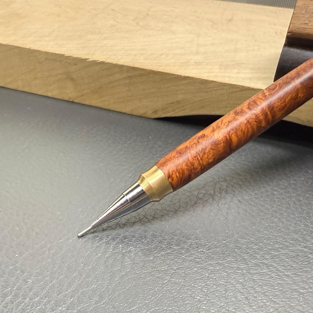 ◉プリンプリンω　147本花梨瘤PG-5用カスタム木軸　低重心ダブルR真鍮