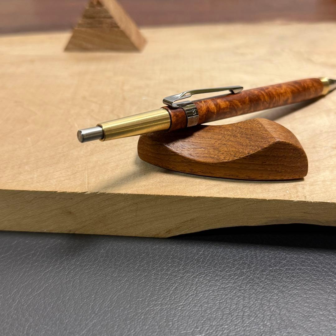 ◉プリンプリンω　147本花梨瘤PG-5用カスタム木軸　低重心ダブルR真鍮