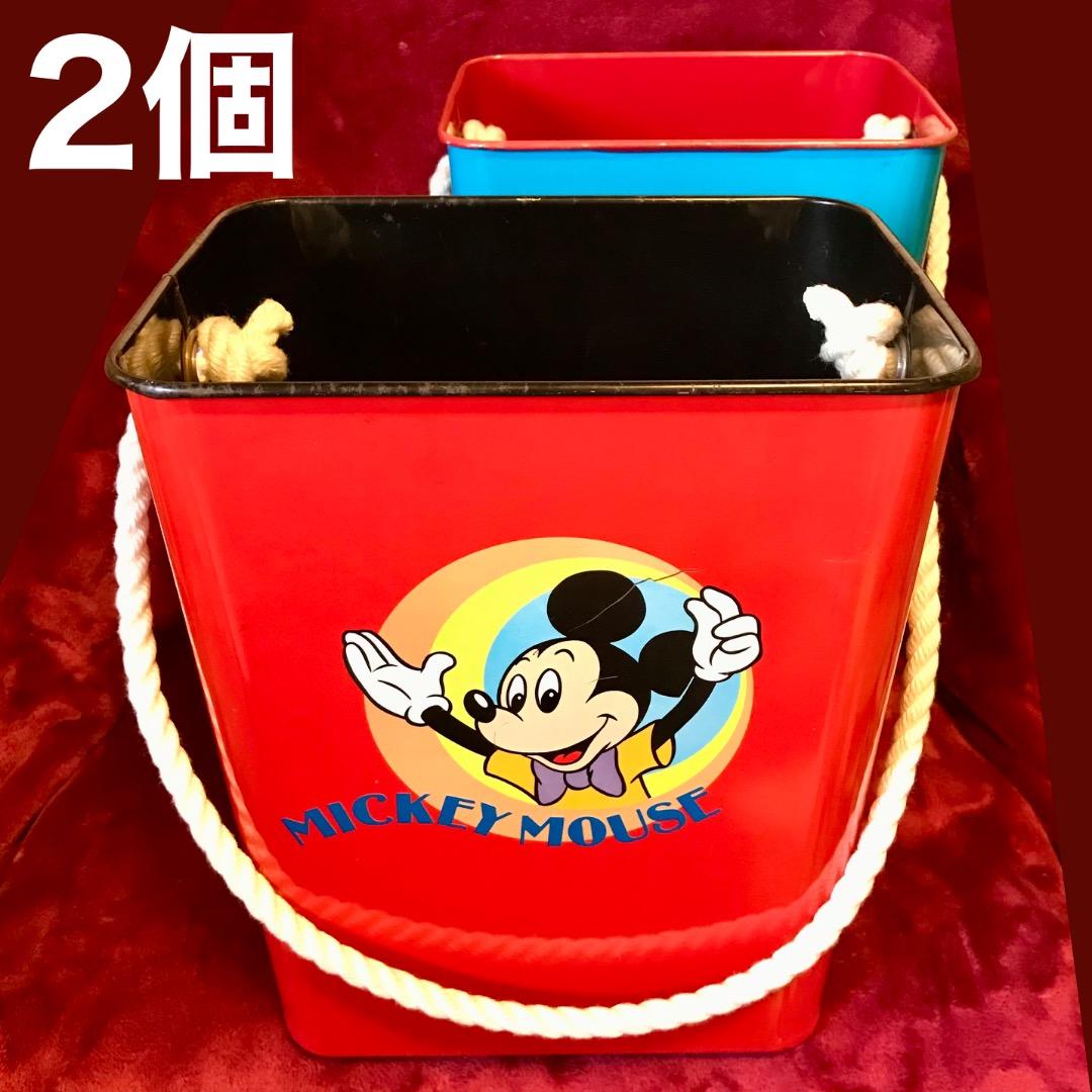 【2個】ディズニー　ミッキー&ドナルド　ロープバケット　レア年代物