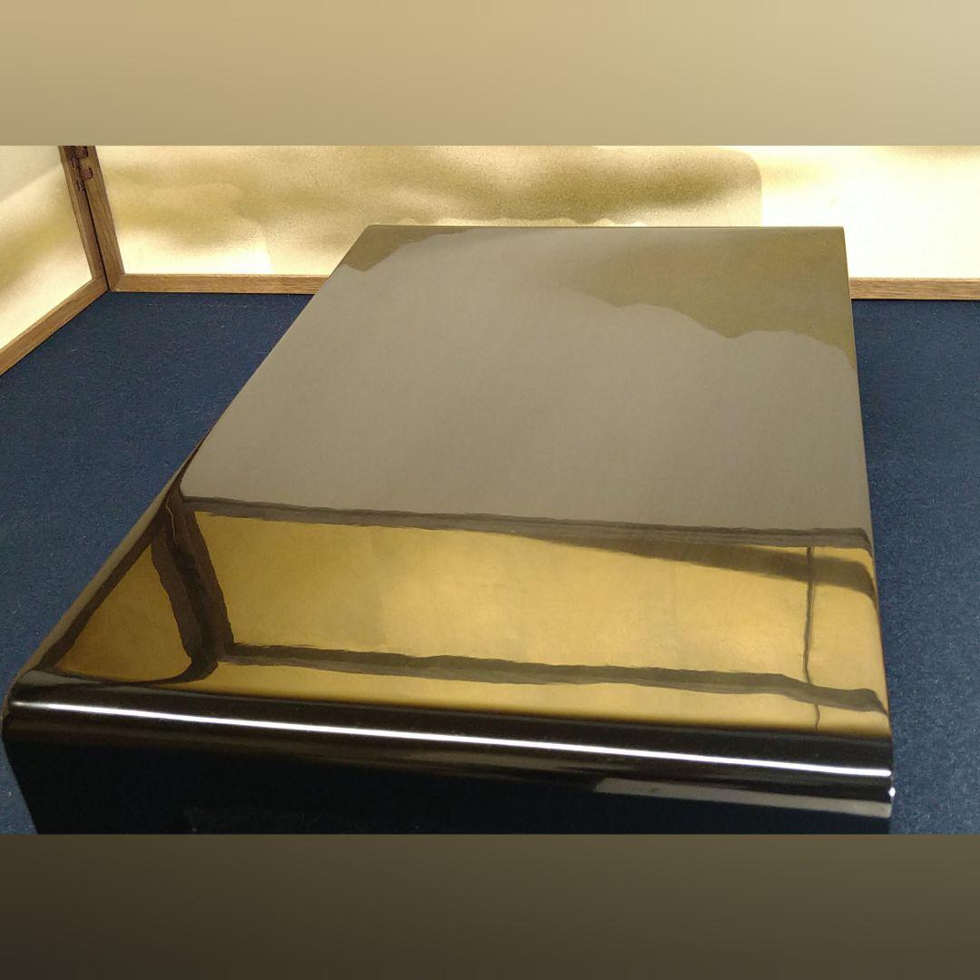 AG69 輪島塗 平卓 縁金 菱紋 花菱紋 木製黒漆 花台 香炉台