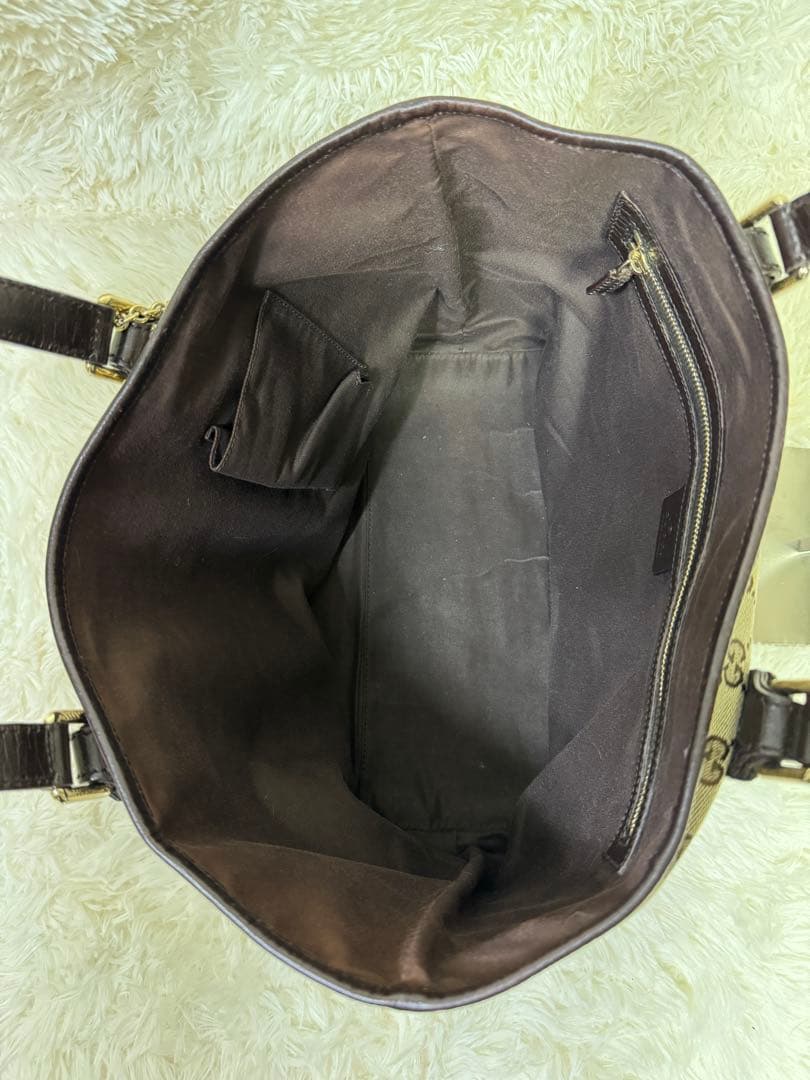 れ*な様 ✨美品✨グッチハンドバッグ GG柄シェリーライン　肩掛けベージュ系A4