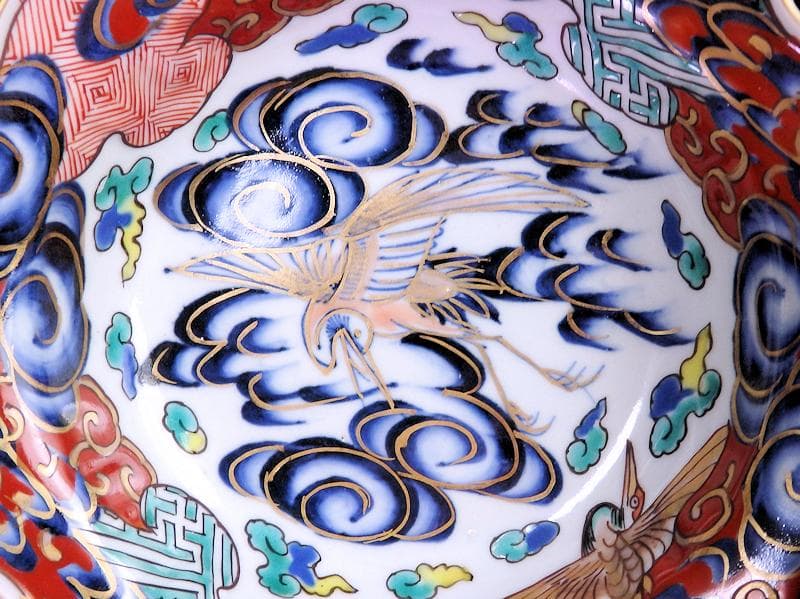 古伊万里 色絵 雲に双鶴の図 輪花膾皿 5客 B145AS-fbuz - メルカリ