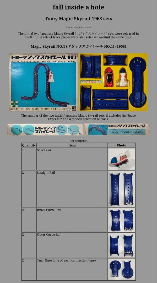 昭和レトロおもちゃ トミー製 マジックスカイレールNo.1（1968年物）超