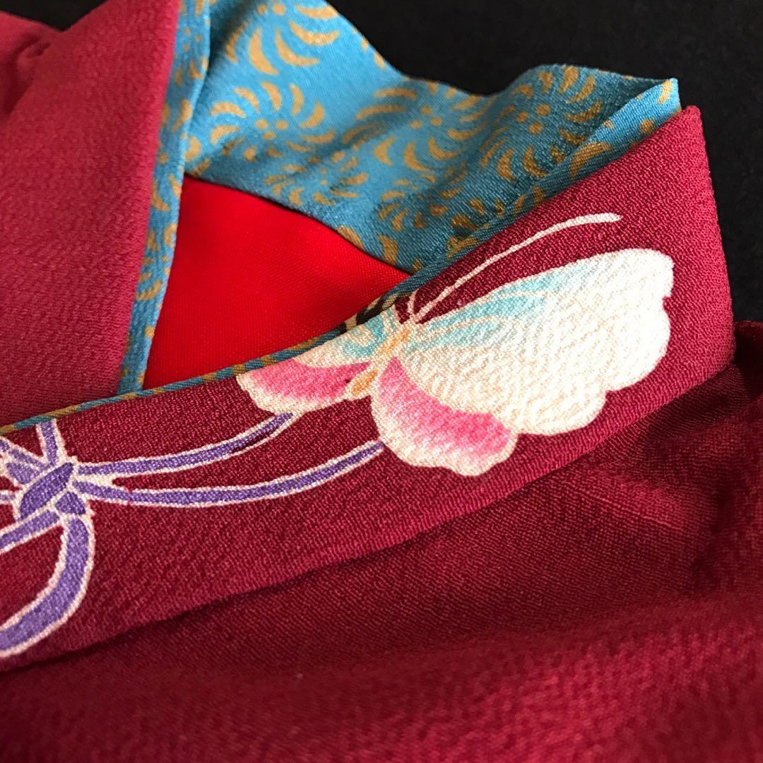 市松人形 15号 錦紗縮緬 アンティーク 着物 帯 ＊