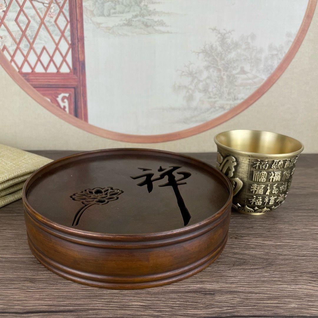 銅製 禅意茶盤 茶洗 茶台 貯水盆 茶道具 装飾品 工芸品 置物