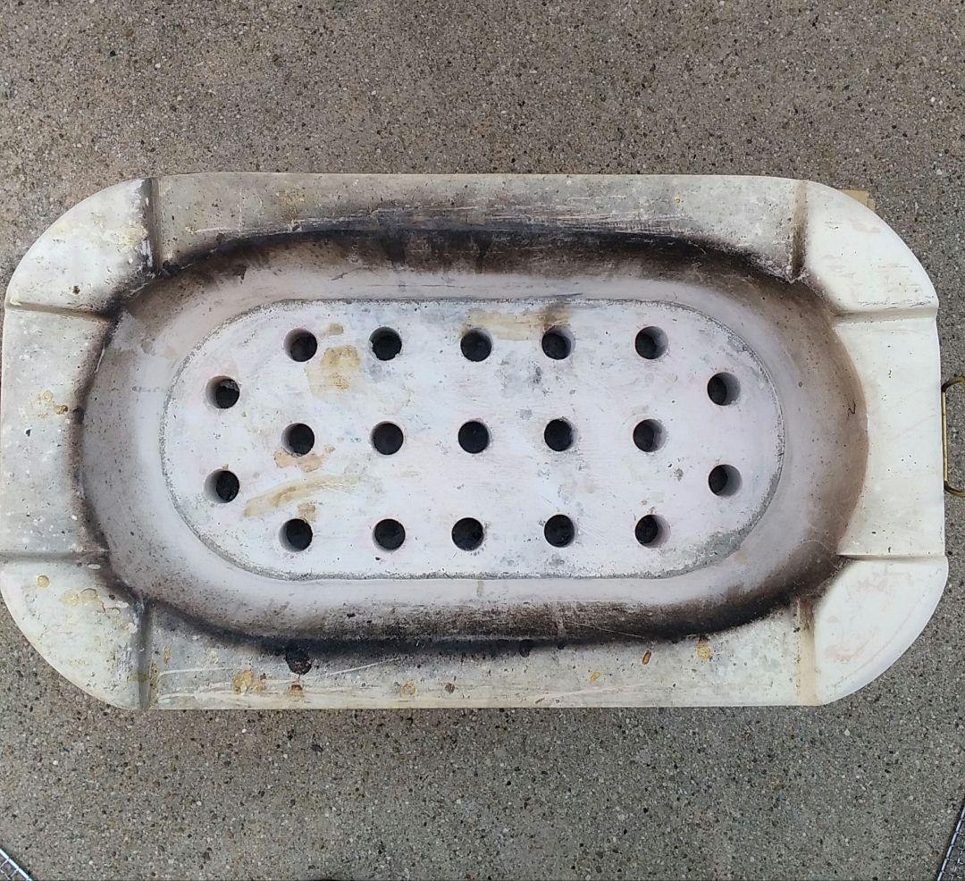 丸和工業製◎天然切出コンロ◎大判七輪/角形/網2枚付◎最高級 能登の切り出し