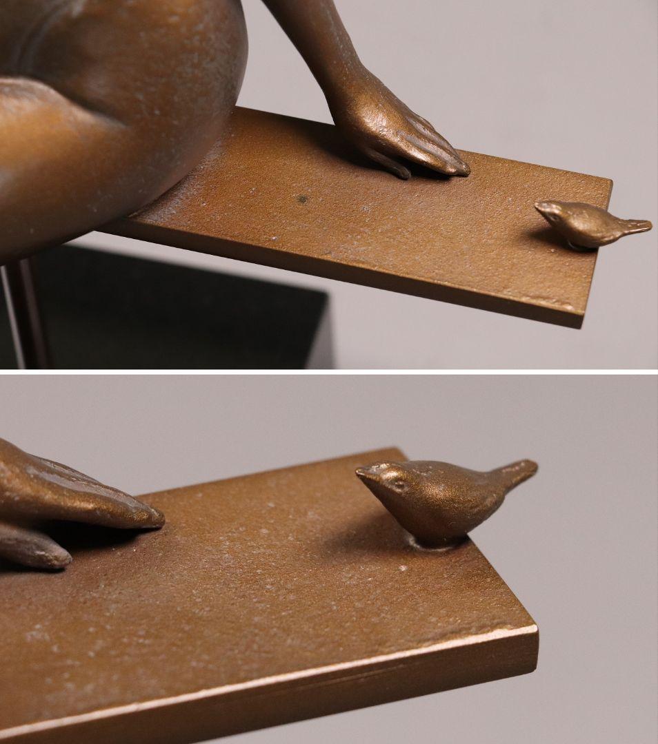 大道寺光弘「透明の時」ブロンズ像 銅像 高36㎝ 女性 洋風 置物 MA43