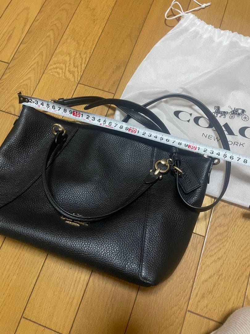 COACH ブラック レザー ハンドバッグ ショルダーバッグ