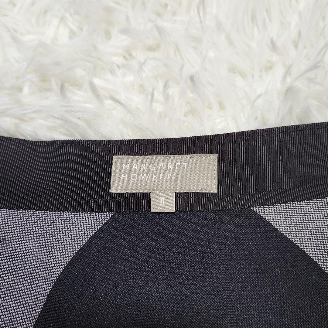 タグ付き☆マーガレットハウエル　ラージチェックウールブレンドスカート　プリーツ