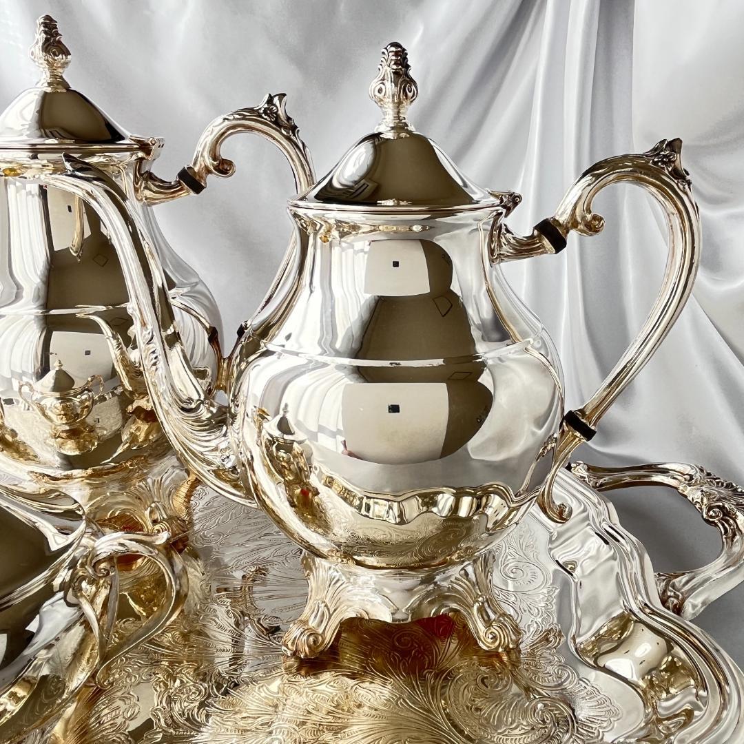 【F.B.Rogers】ティーサービス 5点 ティーポット / トレー