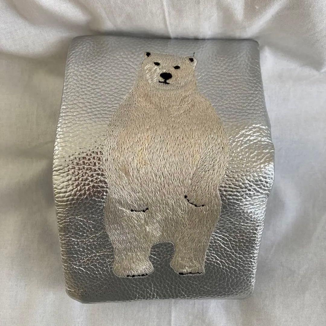 ear PAPILLONNER 白くま刺しゅう折り財布 G103309655 セール