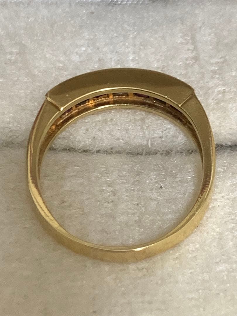 k18ルビー とダイヤモンド ？リング ゴールド　13号