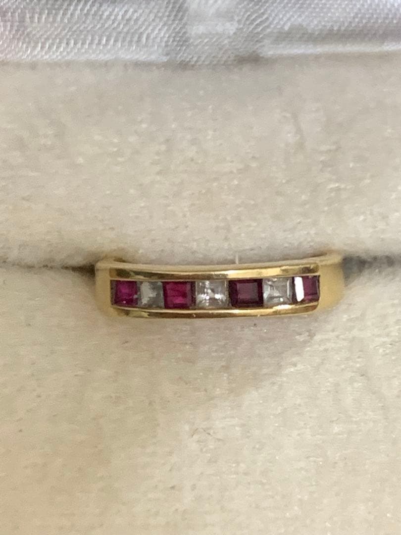 k18ルビー とダイヤモンド ？リング ゴールド　13号