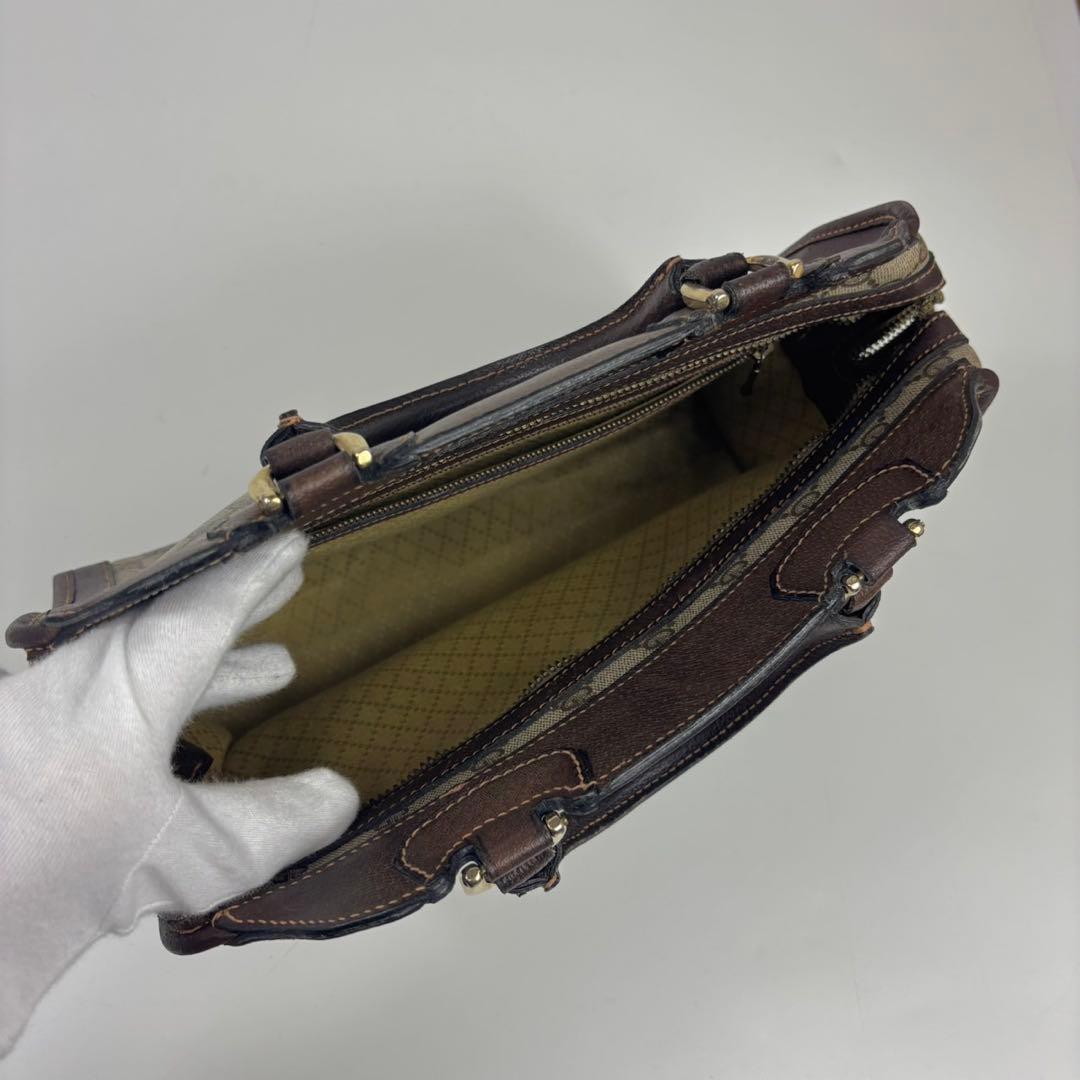 グッチ GGスプリーム ハンドバッグ ボストンバッグ ブラウン PVC