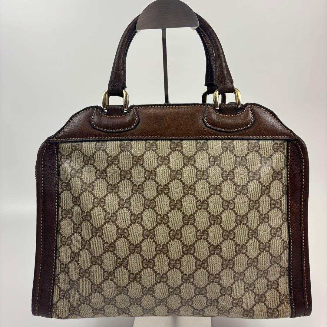 グッチ GGスプリーム ハンドバッグ ボストンバッグ ブラウン PVC