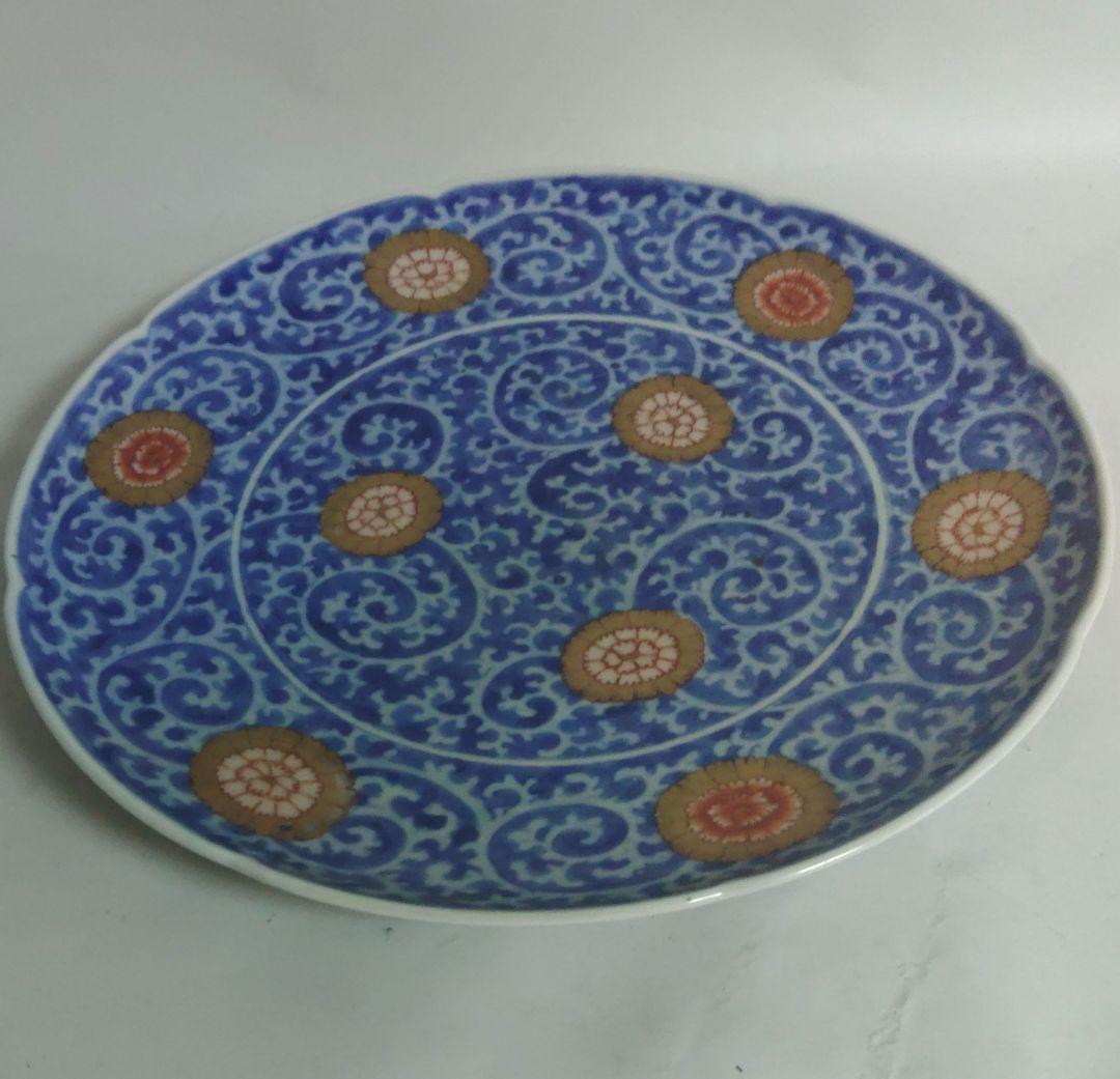 古伊万里　蛸唐草　金彩　変わり図柄　大明成化年製　手書き　染付　珍品　江戸 古伊万里蛸唐草金彩変わり図柄大明成化年製手書き染付珍品江戸