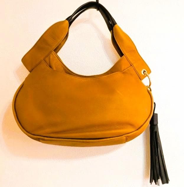 ヴィヴィアンウエストウッド ハンドバッグ フリンジ付き レザー キャメル