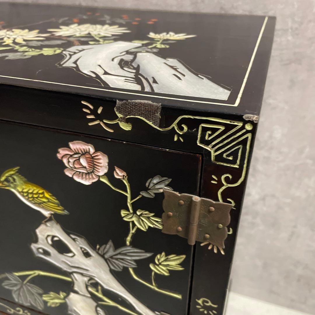 中国家具 キャビネット 花鳥図 ヴィンテージ チャイニーズ - メルカリ