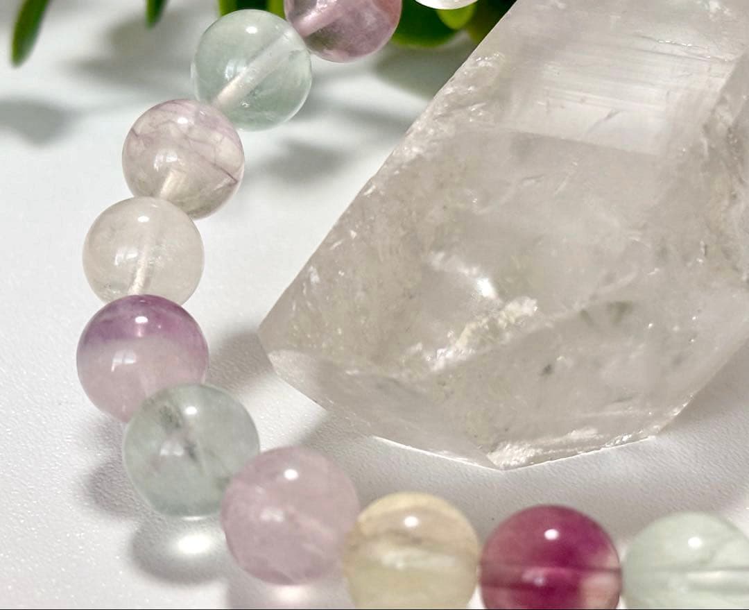 最高品質　幻想世界に架かる美しき虹　幻のレインボーシャインフローライトのブレス