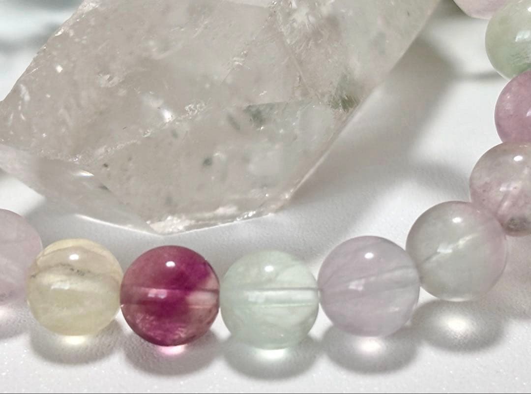 最高品質　幻想世界に架かる美しき虹　幻のレインボーシャインフローライトのブレス