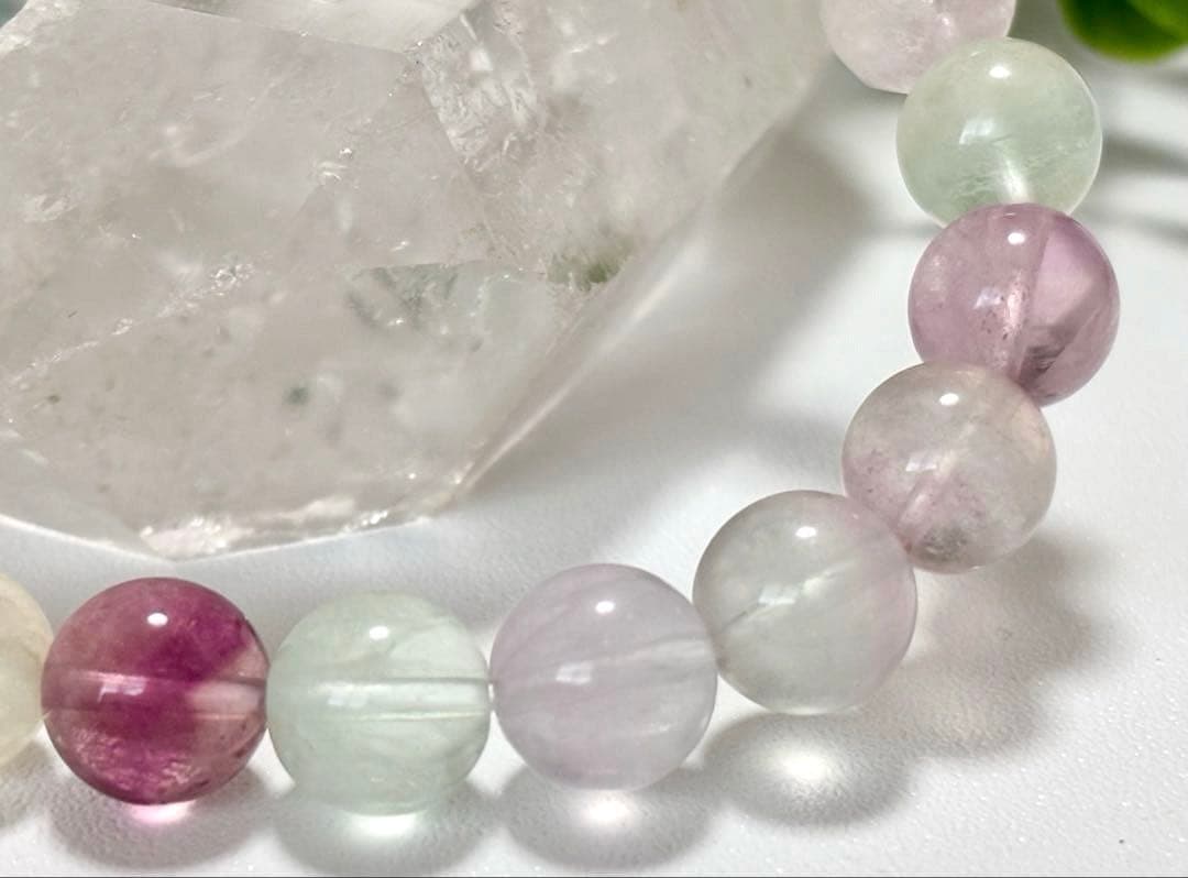 最高品質　幻想世界に架かる美しき虹　幻のレインボーシャインフローライトのブレス