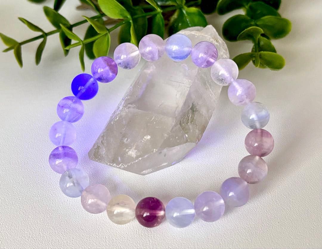 最高品質　幻想世界に架かる美しき虹　幻のレインボーシャインフローライトのブレス