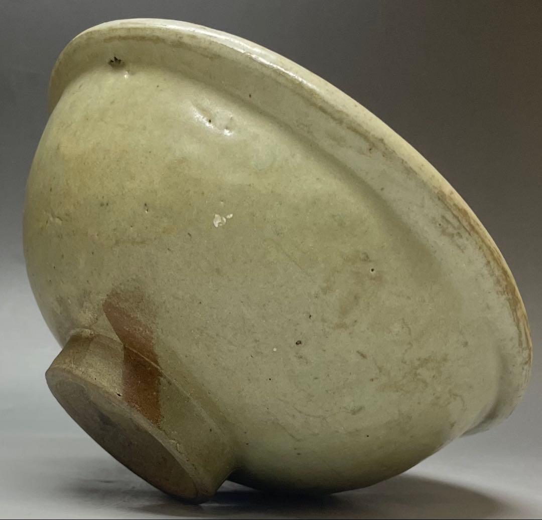 極め 桂又三郎識 花文様茶碗 北宋時代 仕覆 金直し d323