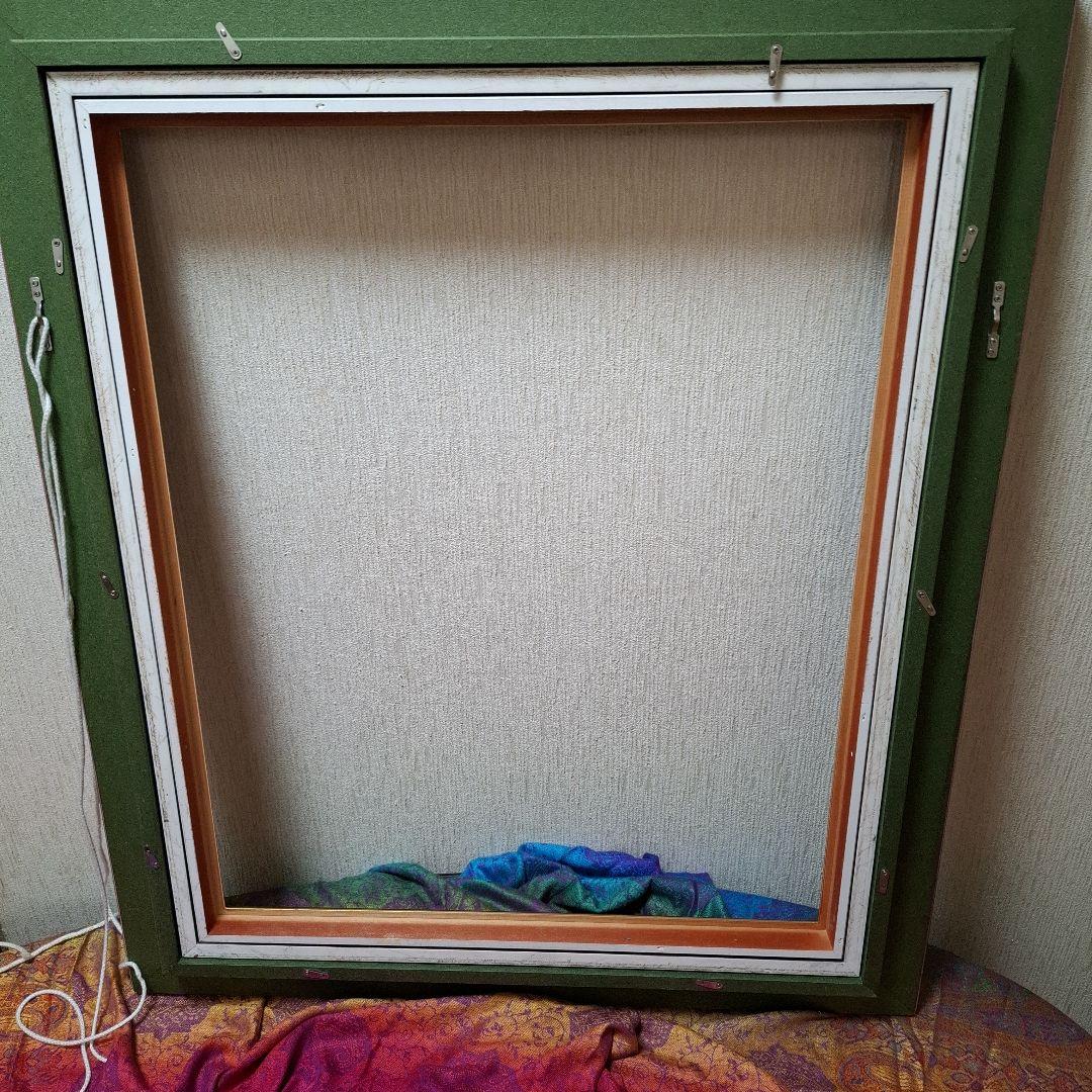 カッコイイ※黒っぽい茶色 油彩額縁 クラシックデザインF15 ひび割れ加工