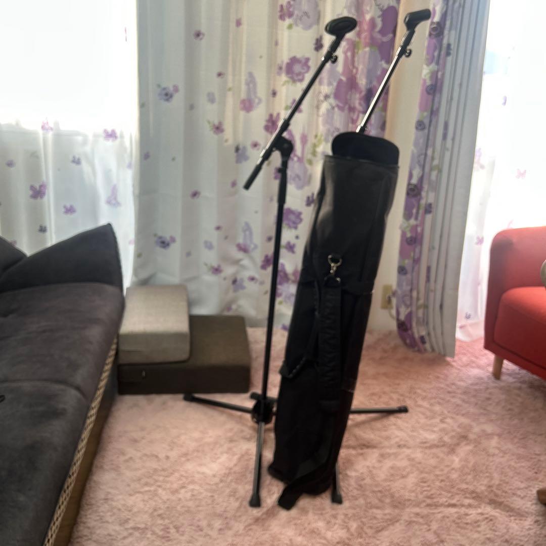 K&M マイクスタンド 2本、ケースセット