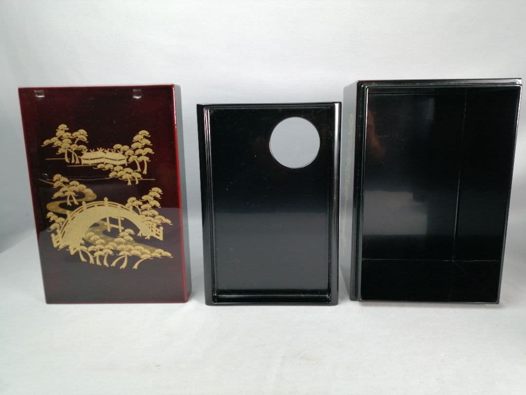 茶道具】 住吉蒔絵茶箱 茶道具セット付属 茶箱158