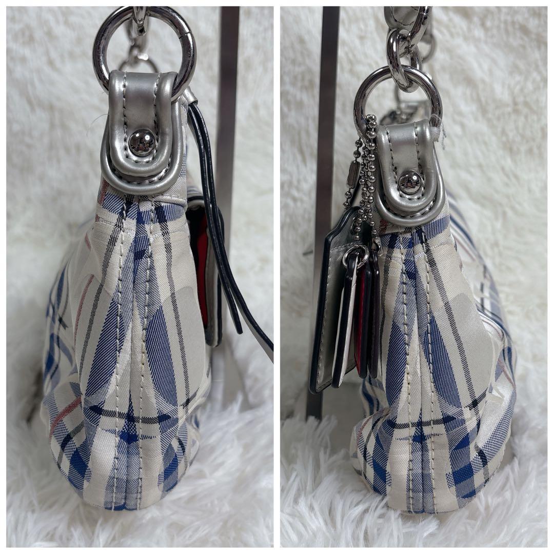 COACH ポピー ワンショルダー 2way シグネチャー チェック 総柄
