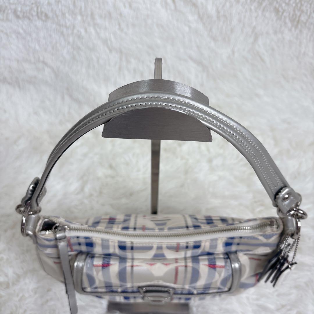COACH ポピー ワンショルダー 2way シグネチャー チェック 総柄
