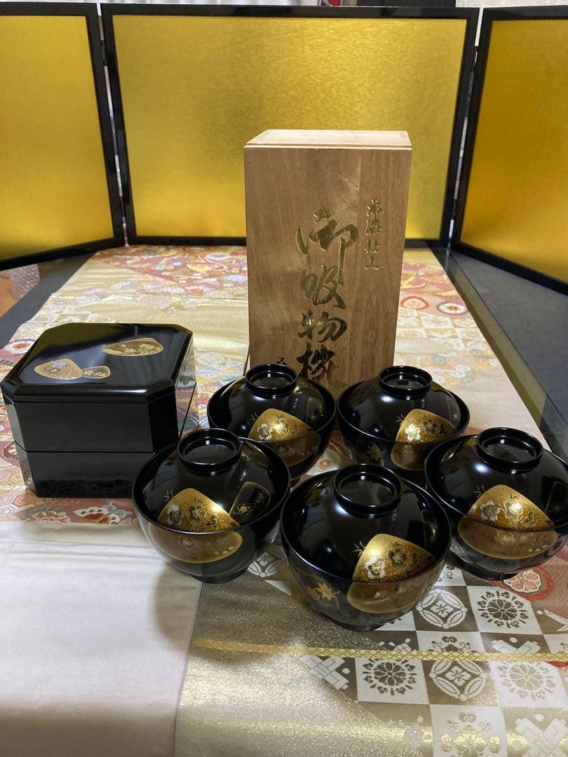 会津塗り　本漆仕上　御吸物椀 乙造作