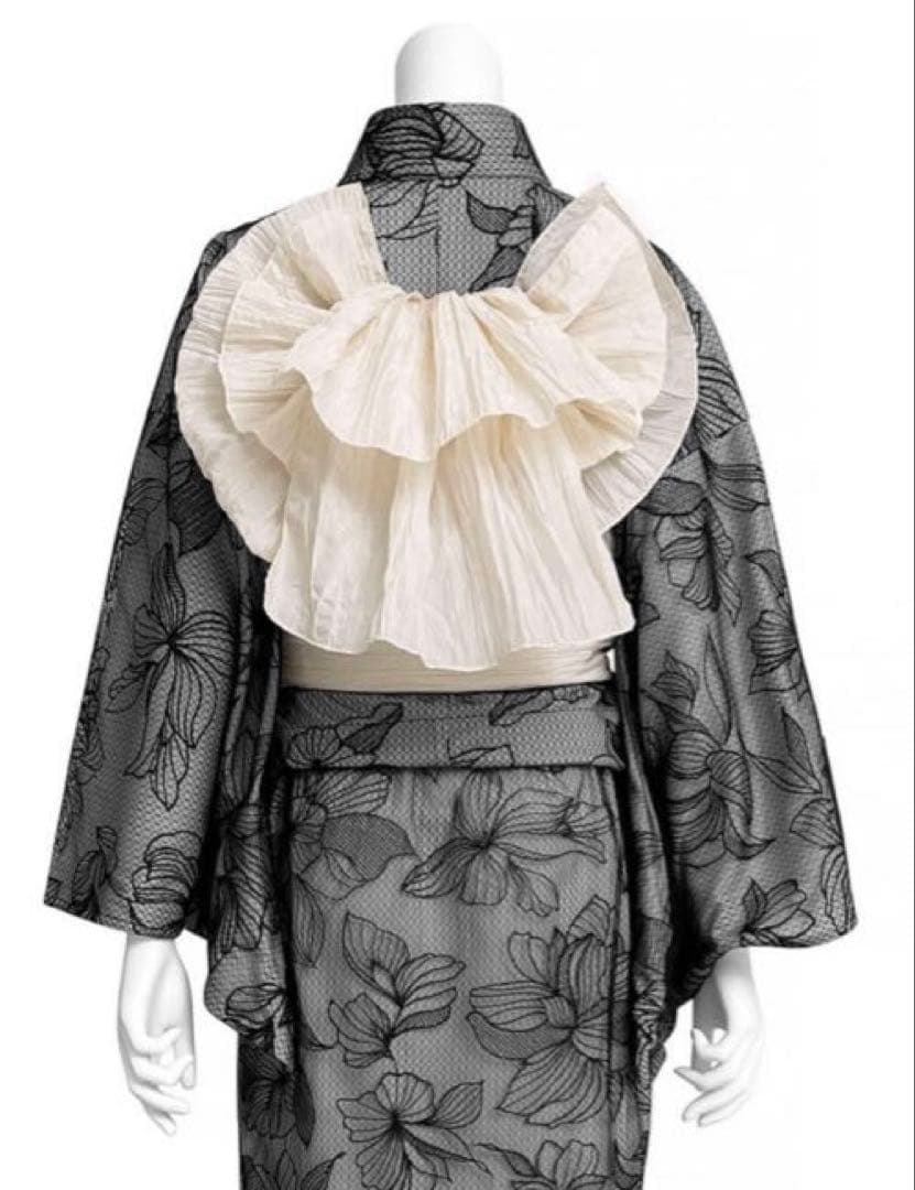 3点セット2Wayチュール花柄セパレート浴衣　下駄　ベルト　巾着グレイル　GRL