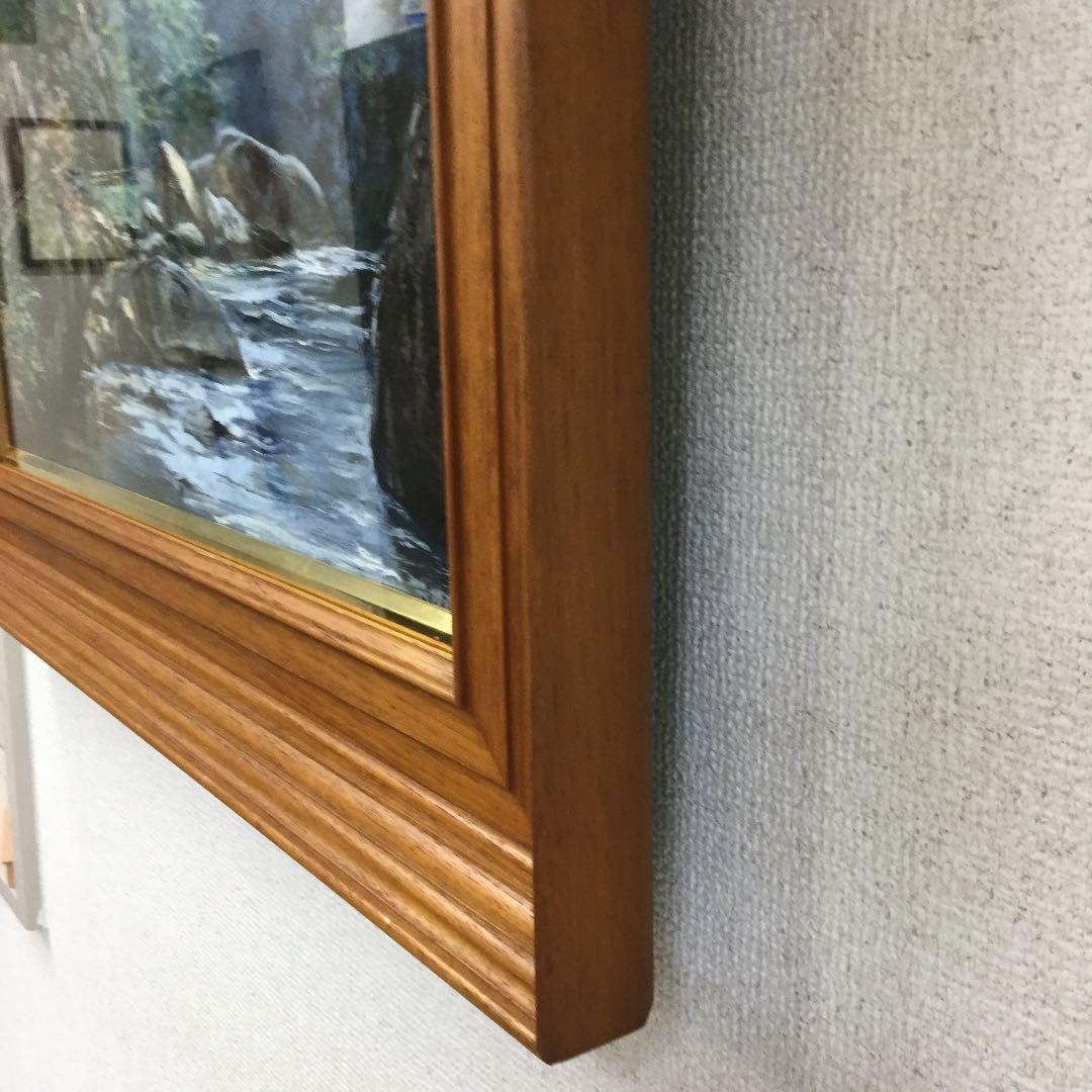 お値下げ！笠井 不二雄の油彩１０号作品「秋光」。渓谷の初秋と爽やかな空気。真作